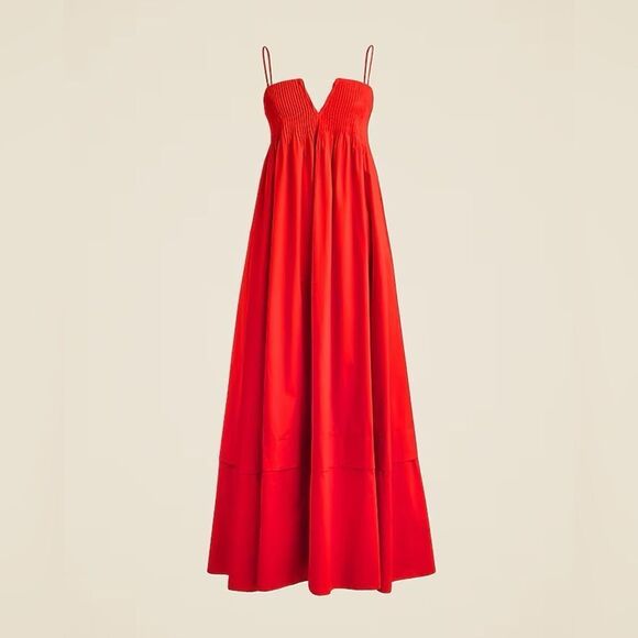 NWT J CREW Collection strapless notched maxi dress in Red Arroyo - Picture 3 of 6
